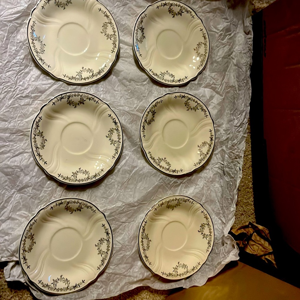 6 Taylor Smith and Taylor Co saucers 2383